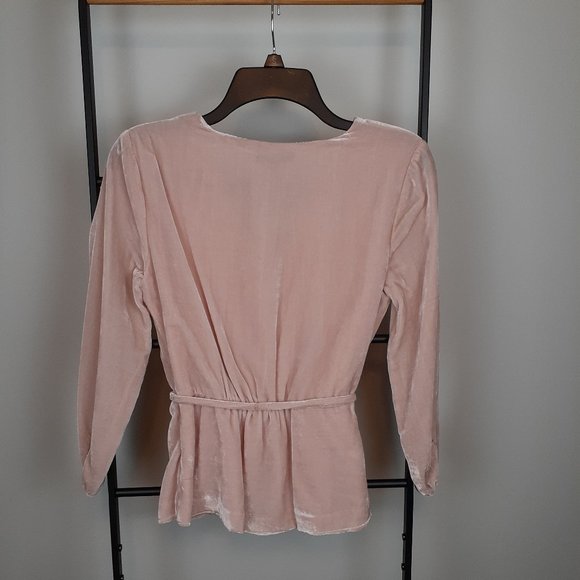 NWT J.Crew Faux Wrap Top In Drapey Velvet Size 0P - Picture 8 of 11